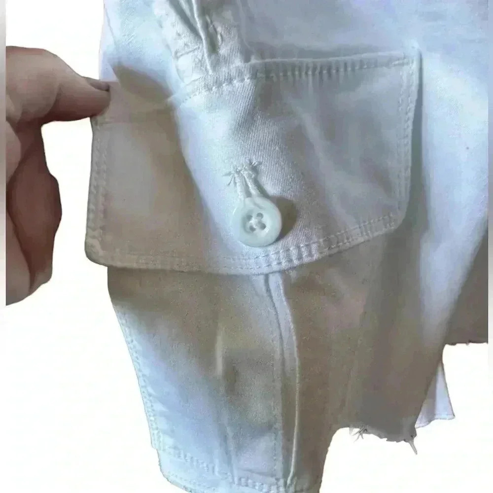 Ann Taylor Loft waist 32” size 6 white cotton cargo shorts.High waisted NWOT. - Picture 4 of 12